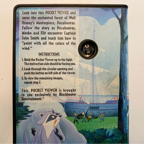 Disney Pocahontas Blockbuster Vintage Pocket Viewer Collectibles Rare HTF 1995 - Picture 3 of 9
